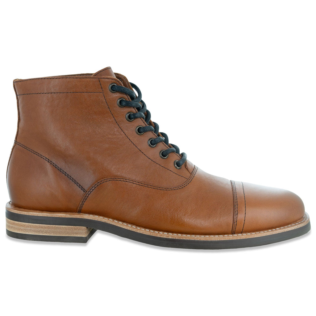 The Commander Cap Toe Lace Up Boot in Riviera Whiskey (Tan) - Andres Handcrafted Boots