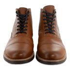 The Commander Cap Toe Lace Up Boot in Riviera Whiskey (Tan) - Andres Handcrafted Boots