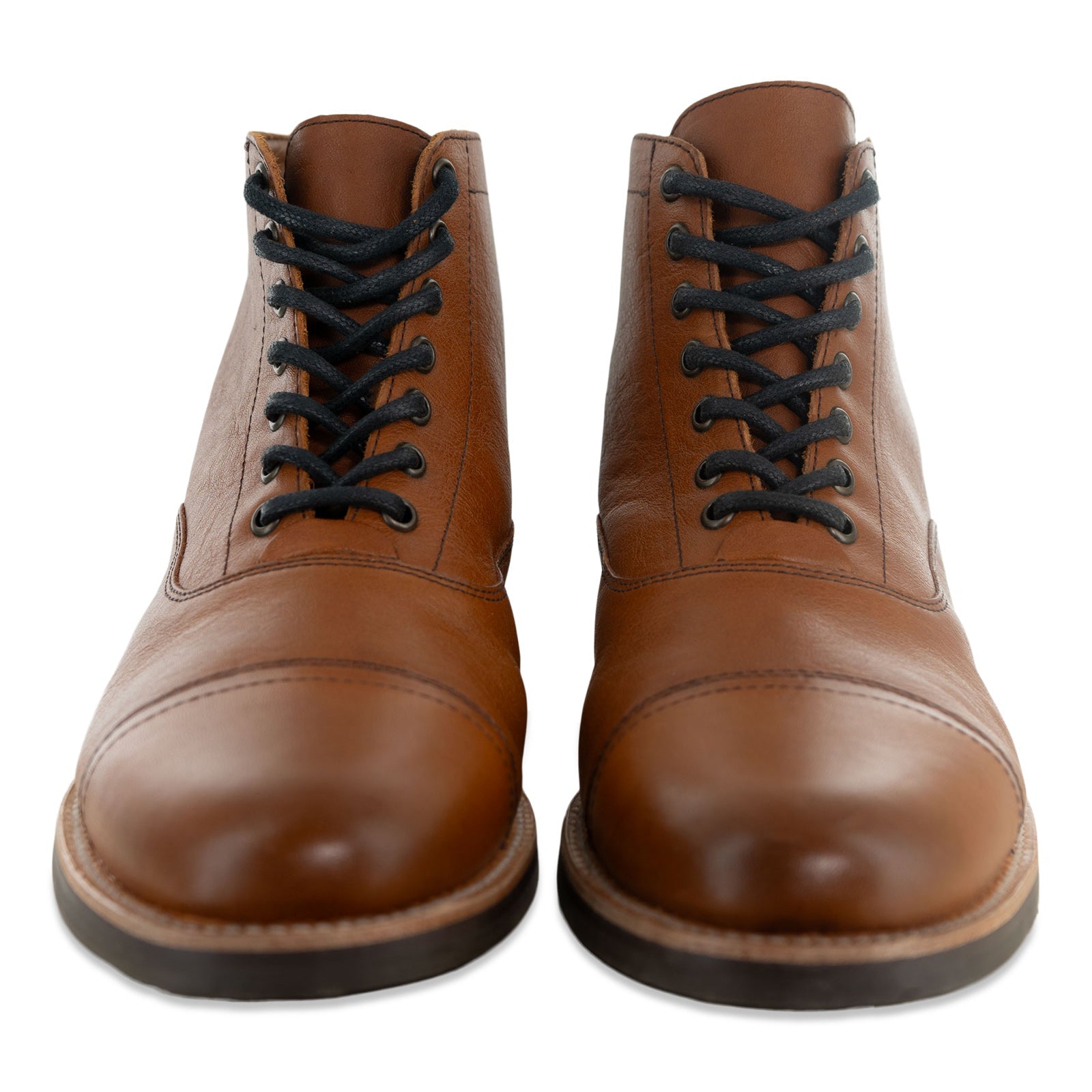 The Commander Cap Toe Lace Up Boot in Riviera Whiskey (Tan) - Andres Handcrafted Boots