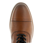 The Commander Cap Toe Lace Up Boot in Riviera Whiskey (Tan) - Andres Handcrafted Boots