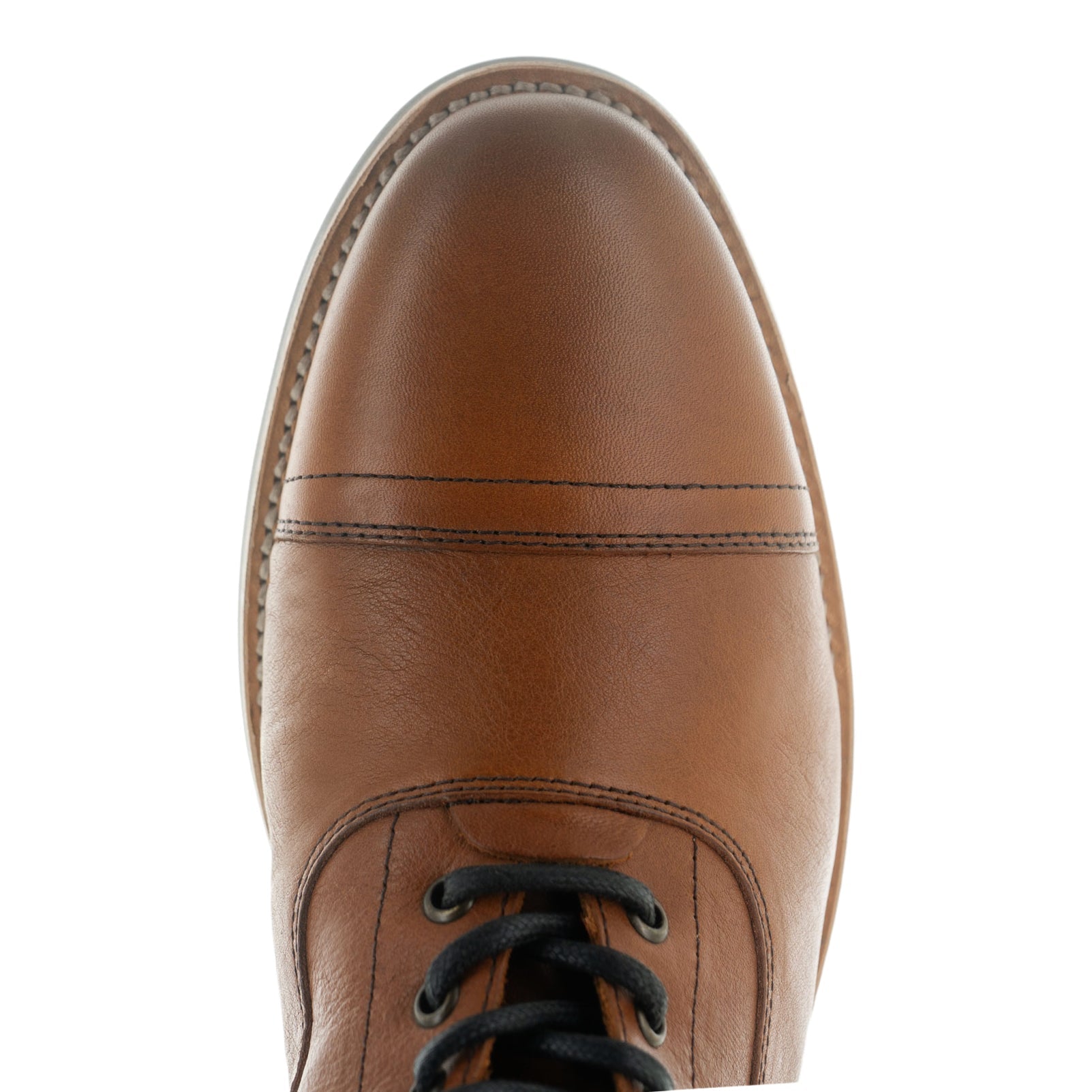 The Commander Cap Toe Lace Up Boot in Riviera Whiskey (Tan) - Andres Handcrafted Boots