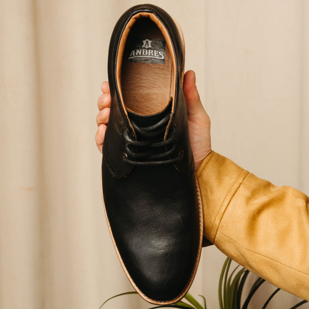 The Commuter Chukka Boot In Riviera Black - Andres Handcrafted Boots