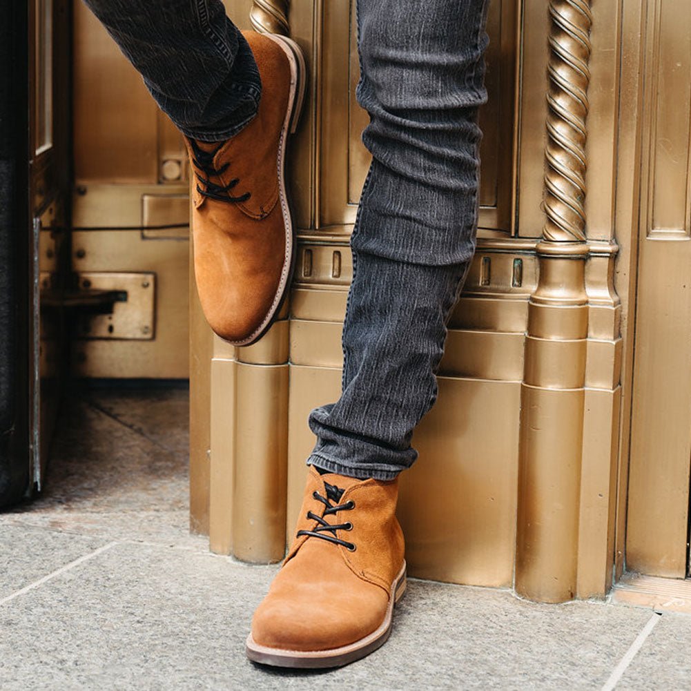The Commuter Suede Chukka Boot In Glazed Ginger Suede (Tan) - Andres Handcrafted Boots