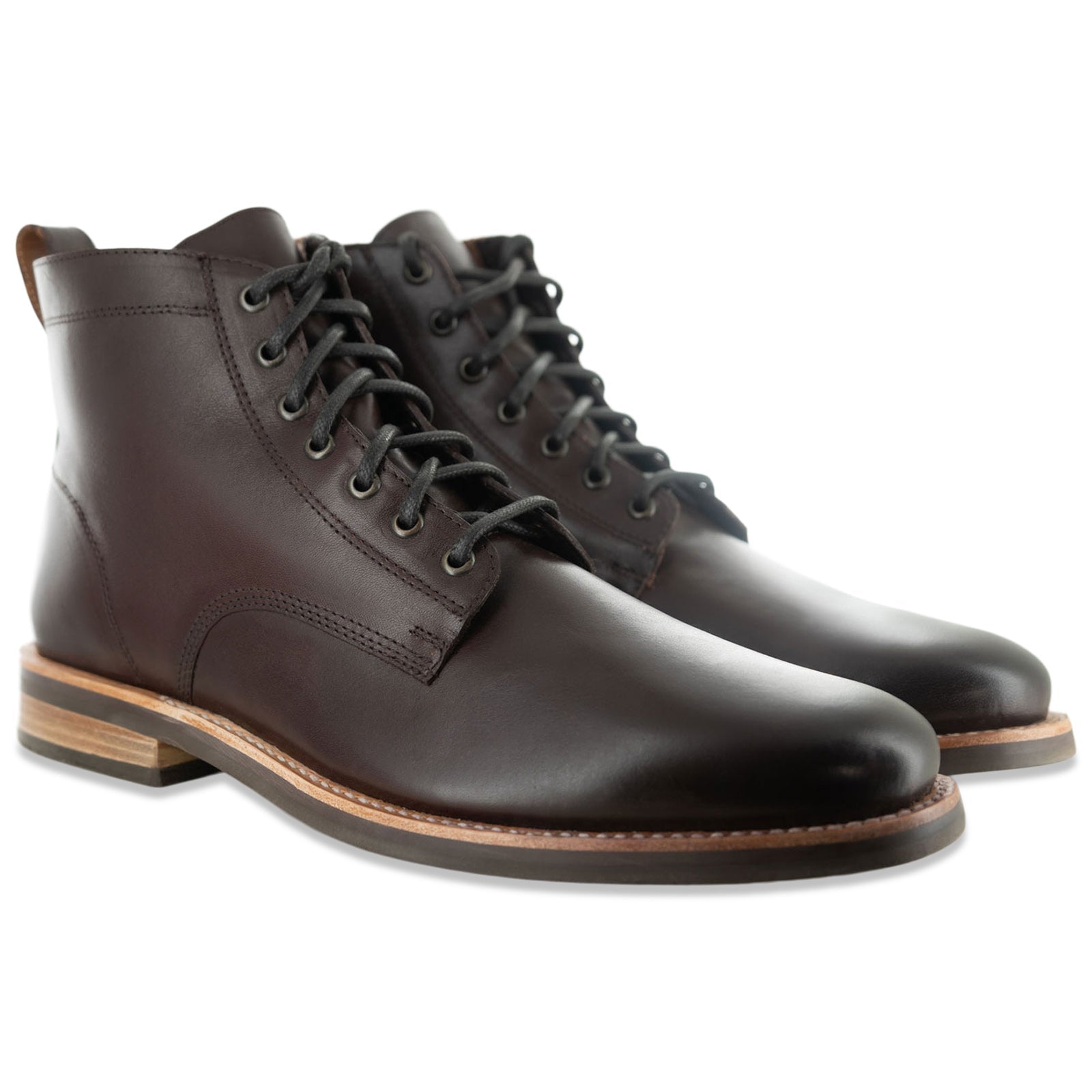 The Craftsman Lace Up Boot in Rivera Testa Di Moro (Brown) - Andres Handcrafted Boots