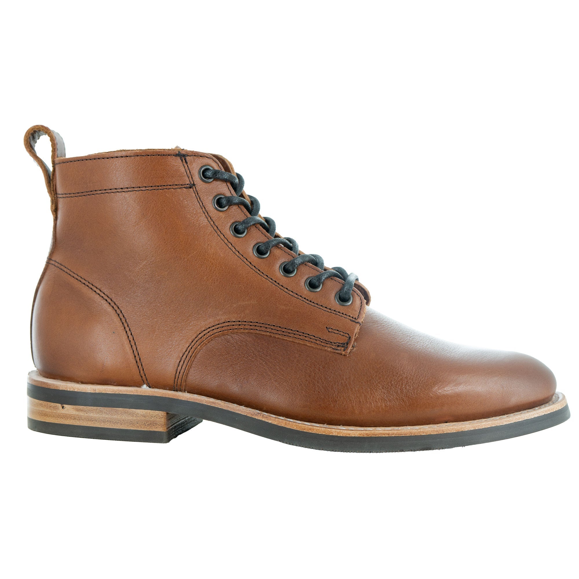 The Craftsman Lace Up Boot in Riviera Whiskey (Tan) - Andres Handcrafted Boots