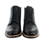 The Craftsman Lace Up Boot in Riviera Black Leather - Andres Handcrafted Boots