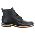 The Craftsman Lace Up Boot in Riviera Black Leather - Andres Handcrafted Boots