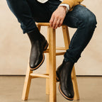 The Statement Chelsea Boot in Riviera Black Leather - Andres Handcrafted Boots