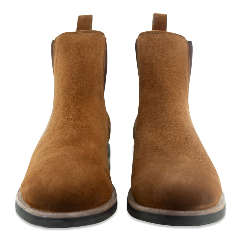 The Statement Suede Chelsea Boot in Glazed Ginger Suede (Tan) - Andres Handcrafted Boots