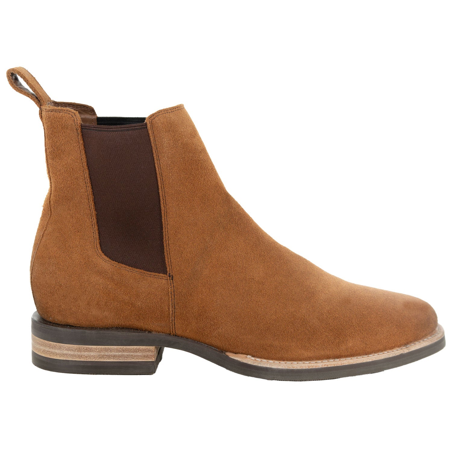 The Statement Suede Chelsea Boot in Glazed Ginger Suede (Tan) - Andres Handcrafted Boots